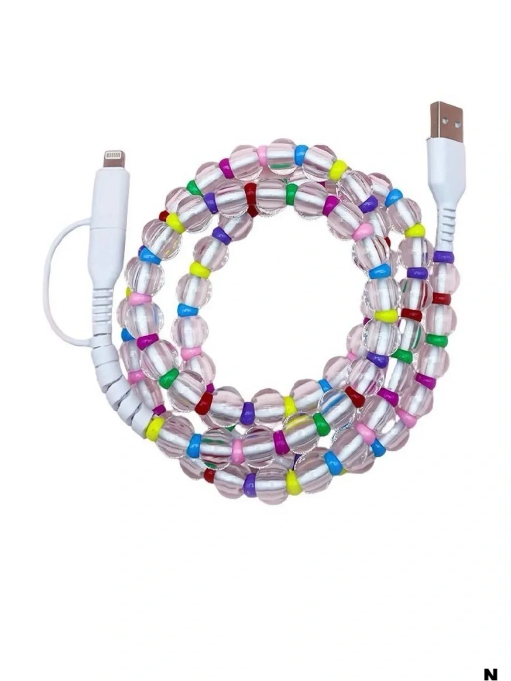 Beaded Multi-Color USB to Lightning Charging Cable